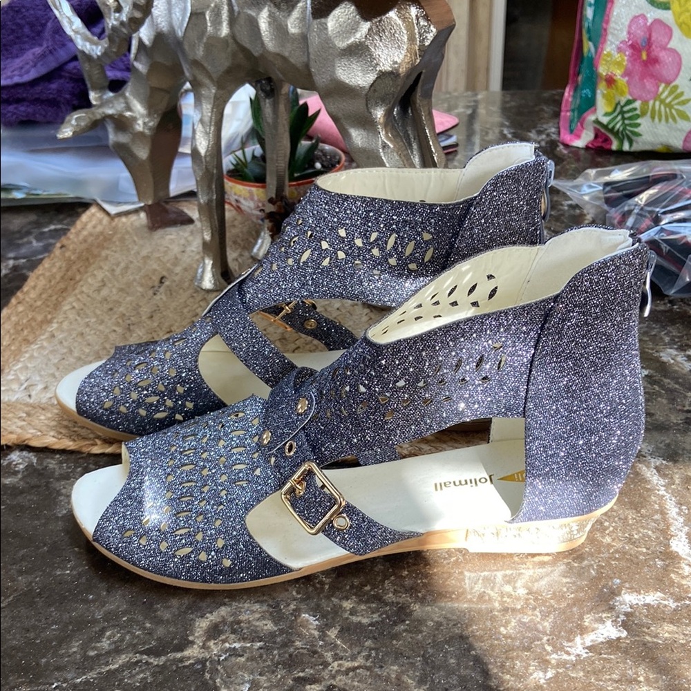 Jolimall Glitter Sandals sz 10 Oli